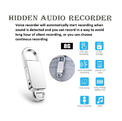 Spy Voice Recorder Keychain 8GB